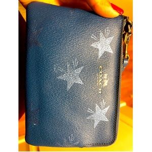 Coach blue star wristlet